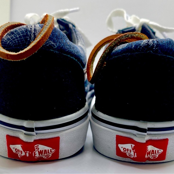 VANS Old Skool Women’s Sz 6 Black & White Skull EUC Suede Accent Men’s Sz 4.5 - Picture 3 of 6